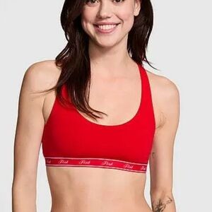 PINK Victoria's Secret Red Cotton Racerback Bralette